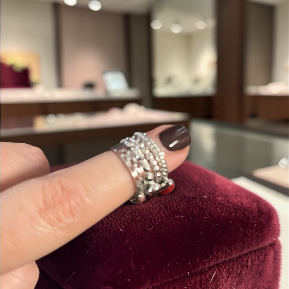 Sterling Silver Red Gemstone Statement Ring - image 2